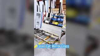 Corte a laser de vidro espelhado de 6 mm de espessura trapézio de 1,5 m de comprimento