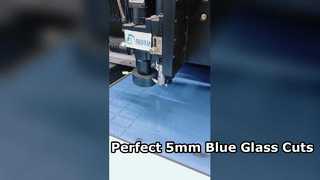 Retângulo de corte a laser de vidro azul de 5 mm