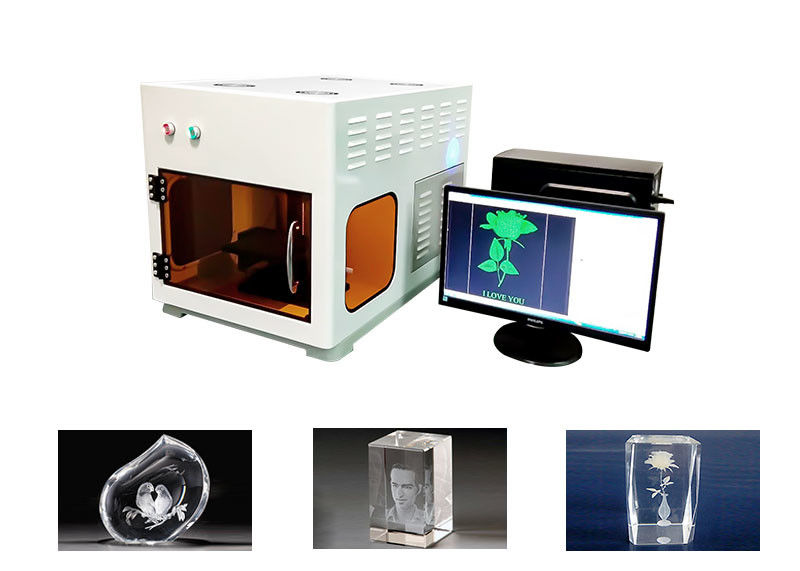 Mini 3D Crystal Laser Engraving Machine Air Cooling 300000 Point/Min Max Engraving Speed